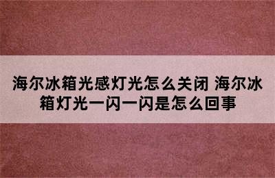 海尔冰箱光感灯光怎么关闭 海尔冰箱灯光一闪一闪是怎么回事